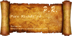 Purr Richárd névjegykártya