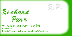 richard purr business card